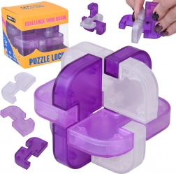 Logična 3D mozgalica Puzzle Lock – ljubičasta kocka