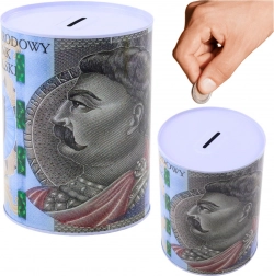 Metalna kasica s motivom novčanice 500 PLN 16 × 12 cm