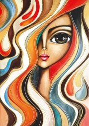 Slagalica djevojka s valovitom kosom 1000 dijelova