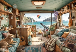 Bluebird puzzle kampiranje uz obalu 1000 dijelova