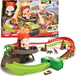Dickie Toys trkaća staza Lubanjski vulkan sa svjetlima i zvukovima + metalni autić 1:64