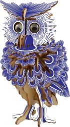 Woodcraft drveni 3D puzzle - Šarena sova