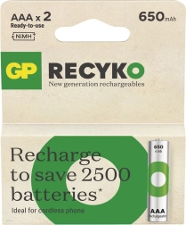 Punjive AAA Ni-MH baterije 650 mAh - GP ReCyko