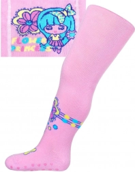 Pamučne tajice s ABS New Baby – svijetloružičaste Flower Princess