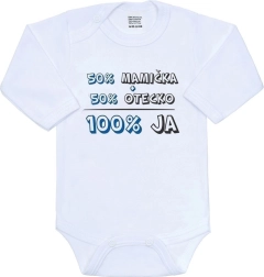New Baby dječji bodi za bebe 50% mama + 50% tata - 100% ja plavi