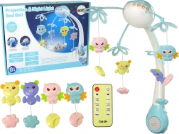 Vrtuljak za Krevetić s Projekcijskim Svjetlom i Daljinskim Upravljačem Plavi