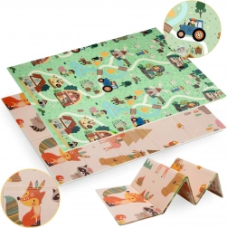 Dvostrana sklopiva pjenasta podloga HUMBI 120 × 180 cm – šuma i selo, XPE