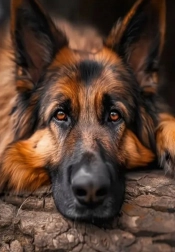 Dijamantno slikanje odmarajući njemački ovčar 30 × 40 cm