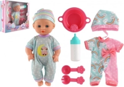 Lutka beba s čvrstim tijelom i dodacima, 25 cm