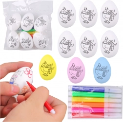 Stiropor jaja za Uskrs za bojanje s flomasterima, pijetao – 6 kom