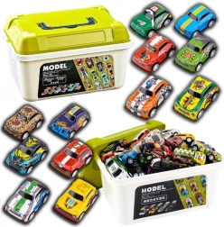 Set metalnih autića u koferu, šarena kolekcija 30 kom