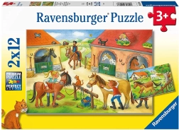 Ravensburger puzzle praznici na seoskom imanju s konjima 2×12 dijelova