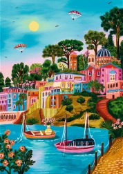 Puzzle TREFL premium plus umjetnost boja: Syros, Grčka, 1000 dijelova