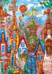 Puzzle Heye - Šarmantno selo: Plava vrata 500 dijelova