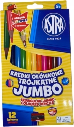 ASTRA Trokutaste bojice 12 kom Jumbo s šiljilom (uključujući višebojnu bojicu)
