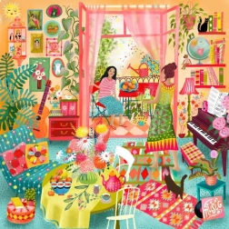 Kvadratne puzzle Glazbena soba s balkonom 1000 dijelova