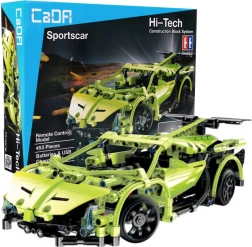 CaDA green remote-controlled sports car made of building blocks