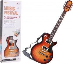 Dječja električna gitara sa slušalicama i mikrofonom – Smeđa