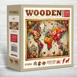 WOODEN CITY Drvene puzzle Šarena mapa 1010 dijelova