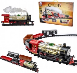 Woopie klasični električni vlakić sa zvukovima, svjetlima i dimom – set od 29 dijelova