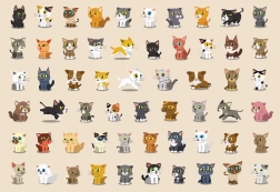 Puzzle s naljepnicama Mačke 250 dijelova