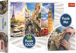 TREFL puzzle kolaž gradova Pariz–Venecija–London 1000 dijelova + rolo podloga