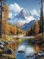 Dijamantno slikanje planinski krajolik 30 × 40 cm