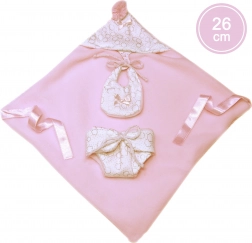 Dvostrani odjevni komplet s kapuljačom za lutku New Born 26 cm