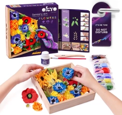 OKTO FREEDOM Likovna modelarska DIY set za cvijeće s drvenim okvirom 21x21 cm