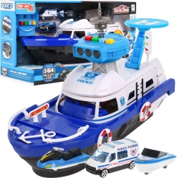 Interaktivni policijski brod 2u1 s spremištem i svjetlima i zvukovima