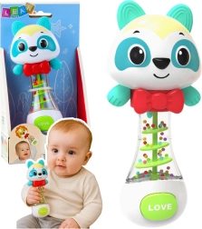 Zvečka za bebe medo s raznobojnim kuglicama 17 cm