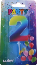 Zabavna svijeća broj 2 u duginim bojama