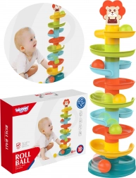 Woopie baby spiralni toranj s kuglicama, 10 dijelova i 6 kuglica