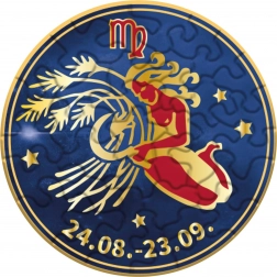 Curiosi okrugle puzzle Zodijak: Djevica, 33 dijelova