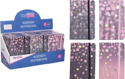 Uvezana bilježnica 9 × 14 cm s cvjetnim motivom, 80 stranica