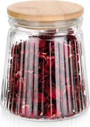 Staklena posuda za rasute namirnice s bambuskim poklopcem i brtvom 700 ml