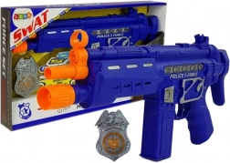 Policijski set pištolj značka tamnoplava zvučni i svjetlosni efekti 37 cm