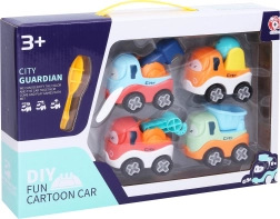 Vijčani građevinski auti, set 4 kom, 7 cm