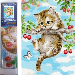 Norimpex dijamantno slikanje Mačić na trešnji 30x40 cm