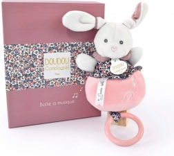Doudou poklon set – ružičasti plišani zečić s melodijom 20 cm