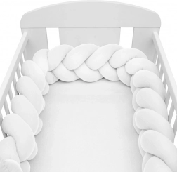 Mušelinski pleteni ogradnik za dječji krevetić NEW BABY, bijeli