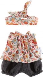 Tunika s kratkim hlačama i remenom za lutku 38 cm – cvjetna livada