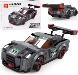 Tehnička građevna set-sportaš sivi automobil, 166 dijelova s naljepnicama