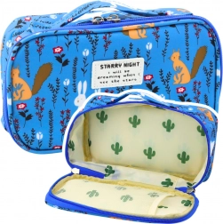 Školska pernica s organizatorom - plava