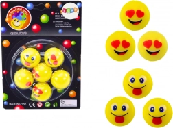 Set 6 žutih skakajućih loptica emoji