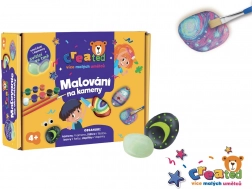 Set za oslikavanje kamenčića koji svijetle u mraku s bojama i kistovima CREATED