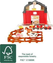 Drvena farma s priborom SMALL FOOT, 19 dijelova