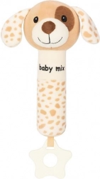 plišana zvečkasta igračka s piskačem BABY MIX – smeđi psić