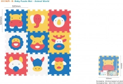 Pjenaste puzzle podloga sa životinjama 9 kom, EVA, 10 mj+, slaganje 3D oblika