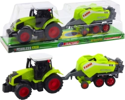 Zeleni traktor s prešom za sijeno – dječji farmerski set